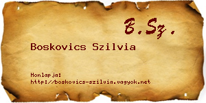 Boskovics Szilvia névjegykártya