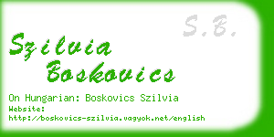 szilvia boskovics business card